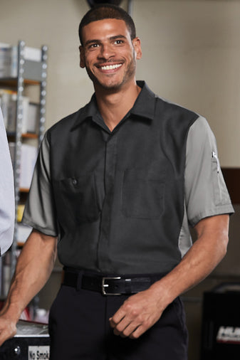 CAMISA RED KAP SY20 PARA TALLER/TRABAJO MANGA CORTA